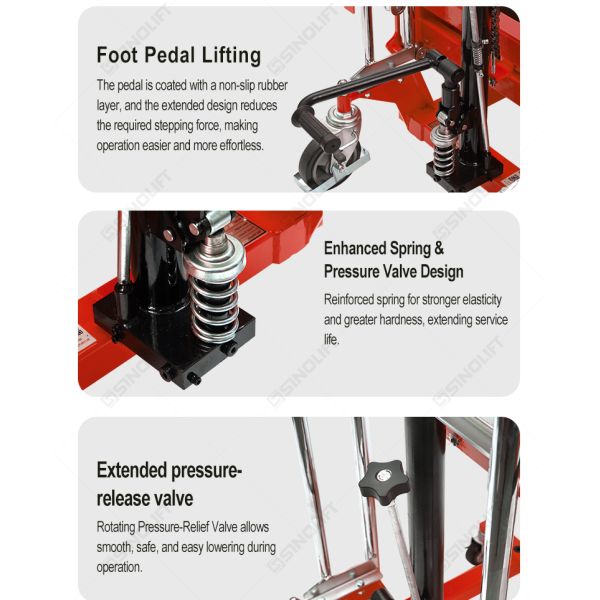Sinolift PFM roll and reel material stacker - simple manual operation