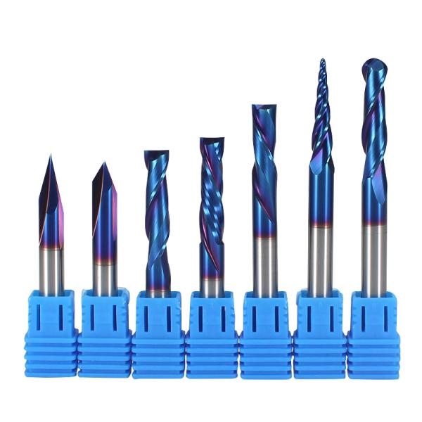 YingBa High Quality Coated PCB Milling Cutter Solid Carbide Flat Bottom Corn Teeth End Mill Wood Cutting Tools Cnc Router Bits