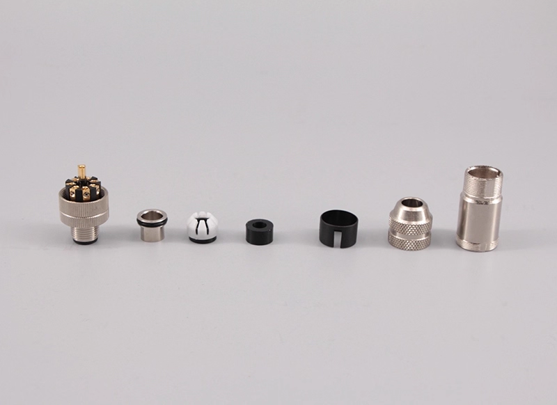 M12 Metal Shield connector internet profinet cable plug base 4pin 5pin 8pin 12pin waterproof