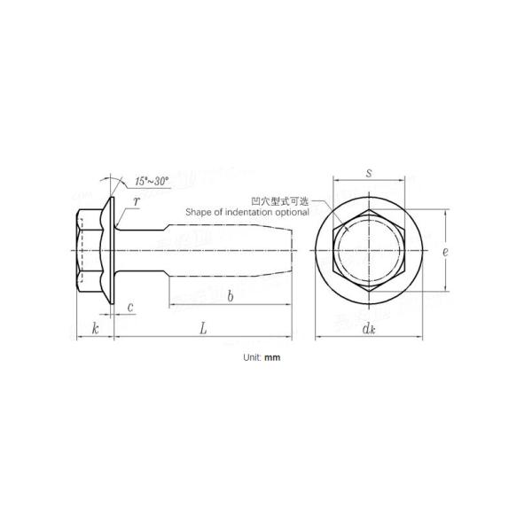 ANSI/ASME B18.6.5M Hex Head Flange Tapping Screws