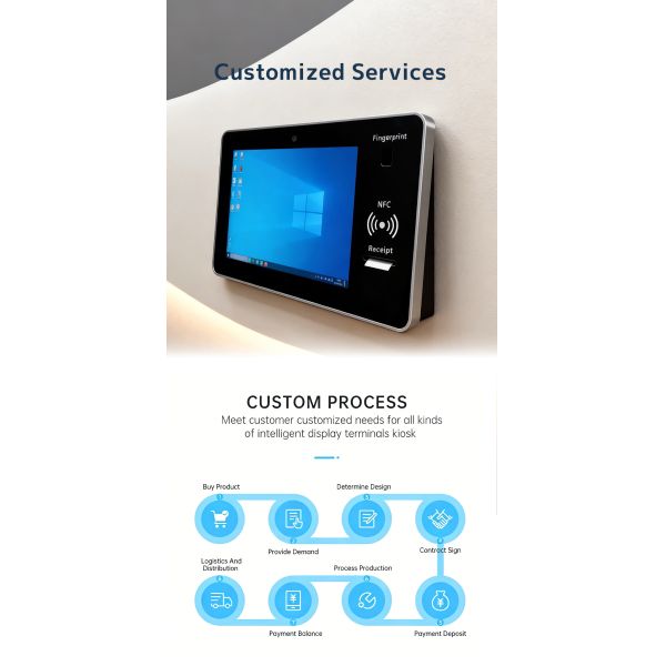 21.5'' Wall Mount Indoor NFC QR Code Scanning POS Payment Terminal HD LCD Touchscreen Facial Recognition 32GB Storage SDK Kiosk