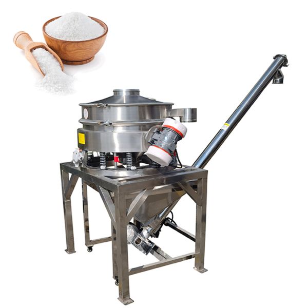 Customized Automatic Stainless Steel Screw Conveyor with Rotating Vibrating Screen for Grain Transport