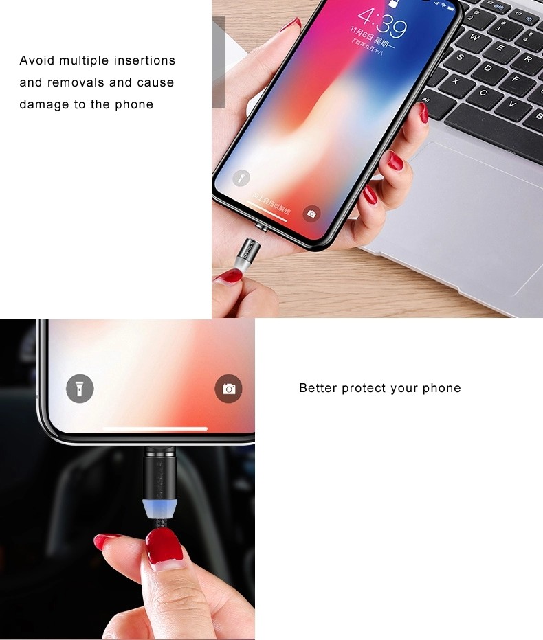 3 In 1 8 Pin Magnetic 1M Usb Type C Fast Charging Cable