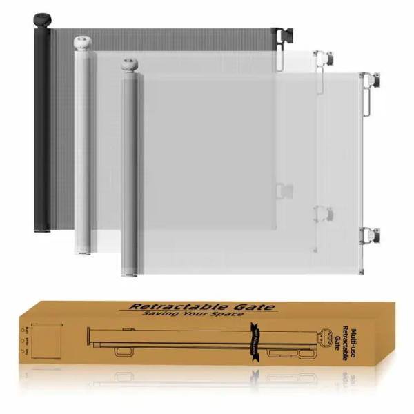 Visual Transparency Retract Baby Gate Expandable Width Adjustable Child Safety Door Barrier