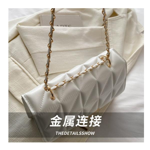 SIMPLE SOLID COLOR SINGLE SHOULDER CROSSBODY BAG CHAIN BAG SPRING/SUMMER NEW SENIOR PERSONALITY INS TEXTURE BAG