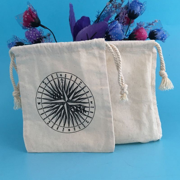 Screen Printing Muslin Cotton Jewelry Packaging Bags