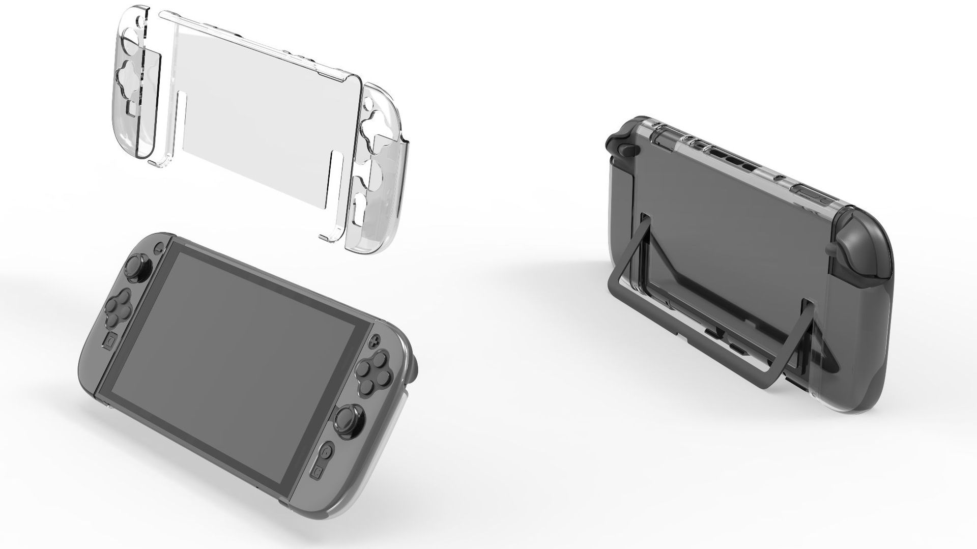 Laudtec Clear Case for Switch 2 (2025) Carrying Protective PC Case, Shockproof PC & TPU Protective Grip Cover Anti-Scratch
