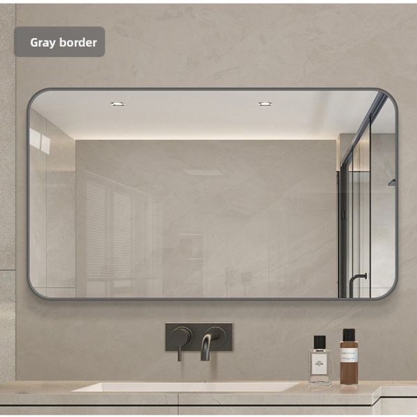 Modern Rectangular Wall-Mounted Bathroom Vanity Mirror IP44 Protection Rating Aluminum Alloy Touch Switch Villa Apartment Use