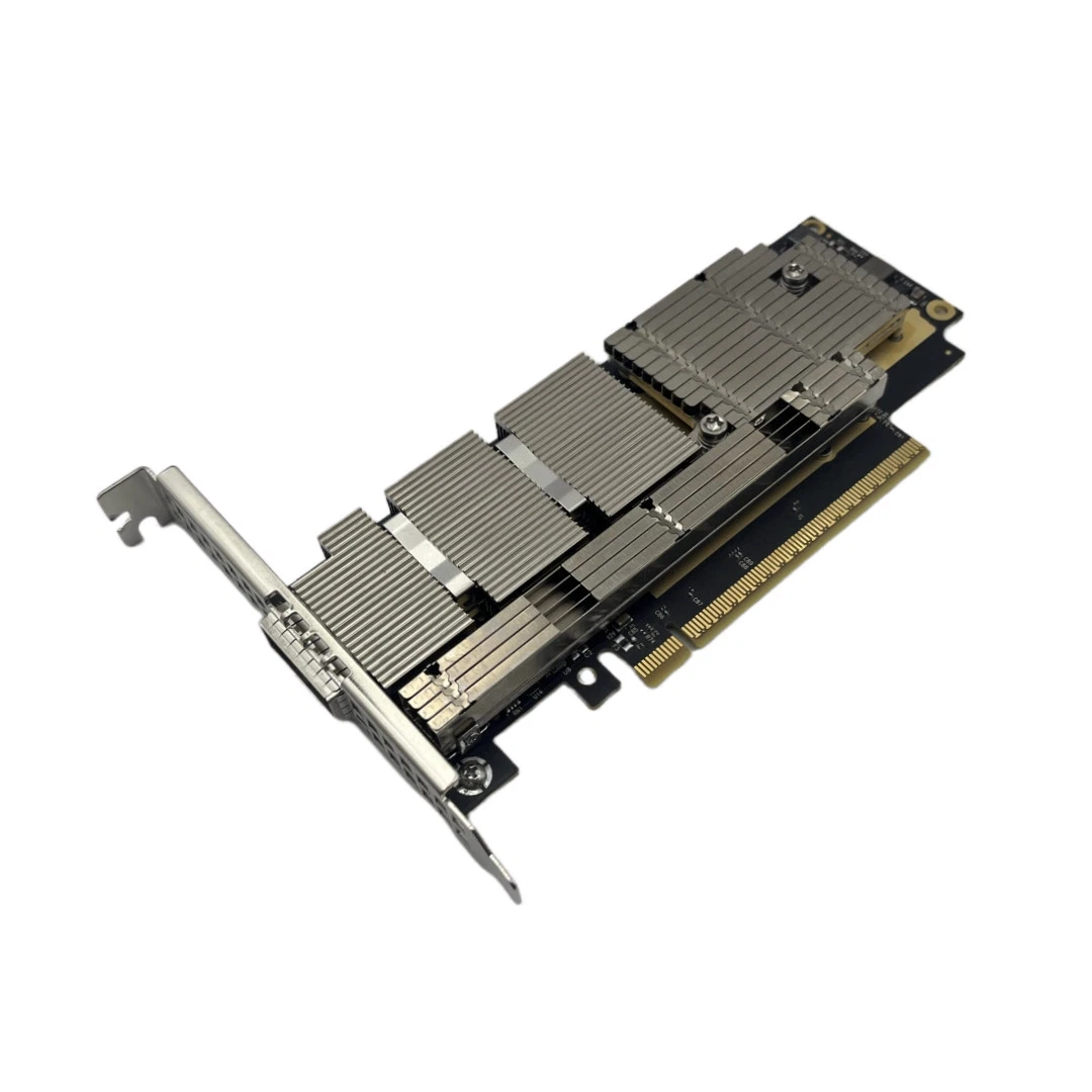 Mellanox ConnectX-7 network card front view showing components and layout