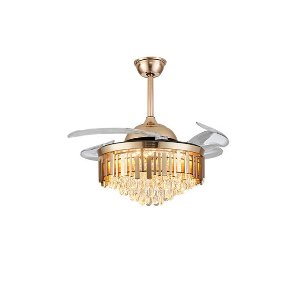 52In Bladeless Led Ceiling Fan Light With Retractable Blades