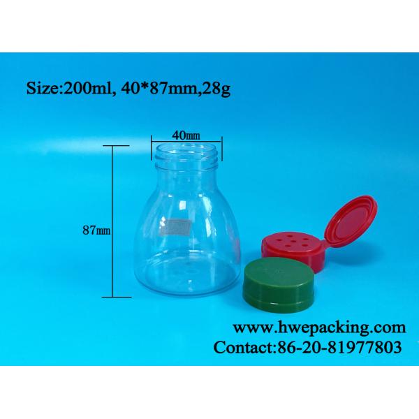 Round Condiment Spice 200ml Plastic Packaging Jar Bpa Free Diameter 40mm