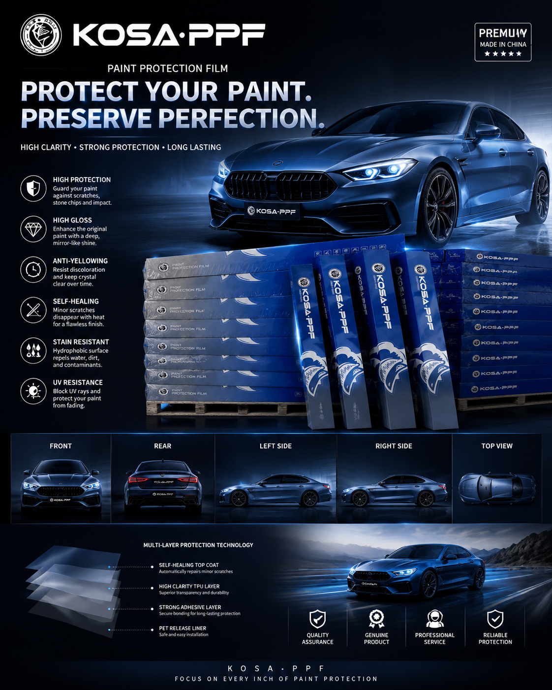 Light Black Headlight Tint Film