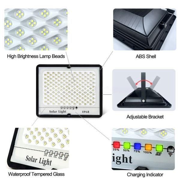 Solar Flood Light IP65 Waterproof for Courtyards