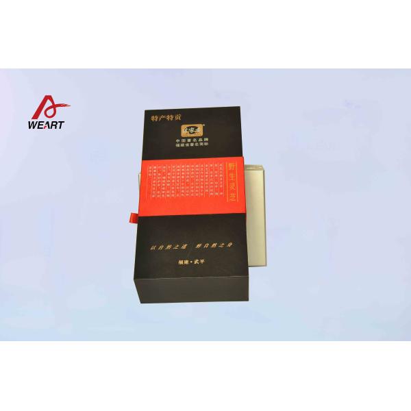 Wine Bottle Foldable Paper Box Rectangle Gold Hot Stamped Covered Surface