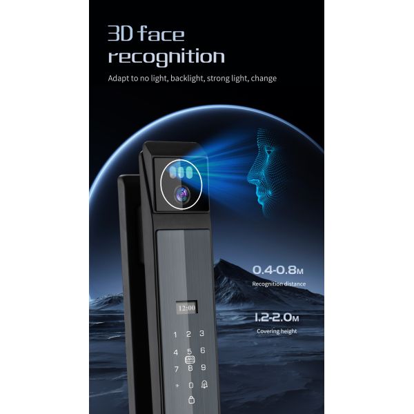 Qleung S940max Fully Automatic Lock with 3D Face Recognition and Palm Vein Unlock Tuya Smart Home Door Lock