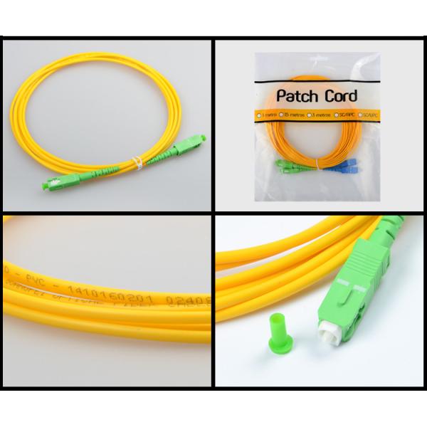 SC / APC To SC / APC Singlemode 3m Simplex LSZH Fiber Optic Patch Cord