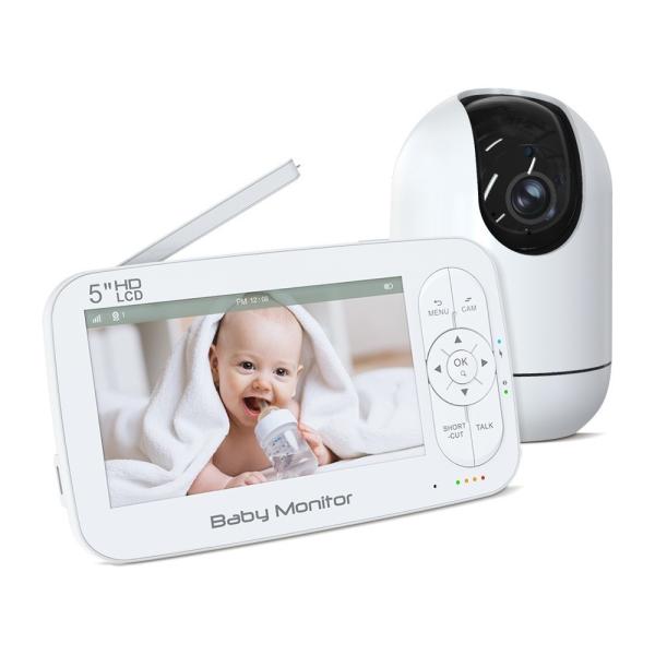 5 Inch 720P PRO Security Baby Monitor Cameras With Visual Sound Alarm 360 PTZ Camera