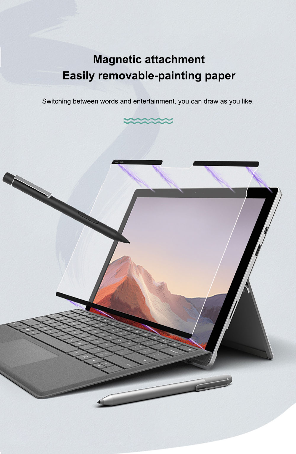 Tablet Tempered Screen Protector for Microsoft Surface Pro 9 8 7 Go 3 Glass High Quality Knock-Down Drawing Paper Ghm096 Laudtec Wholesale OEM/ODM