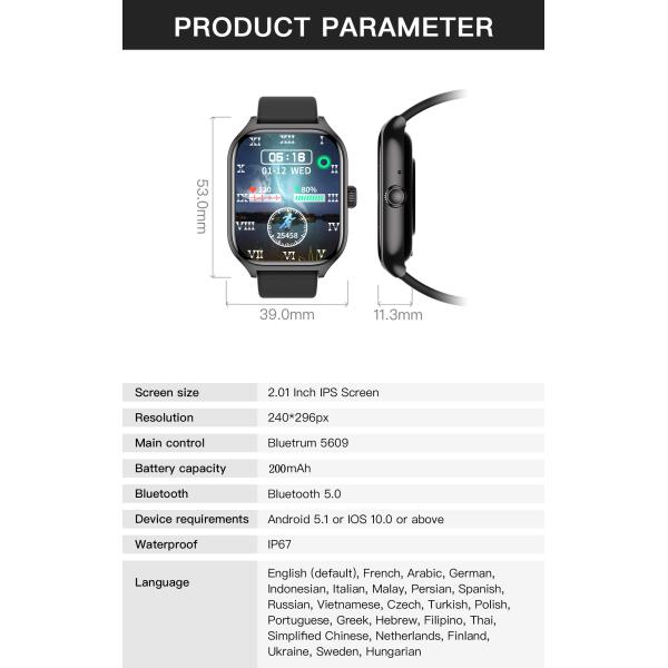 Amoled Display Screen Ios Android Mobile Phone Smartwatch With Bluetooth Call For Men Women 2319A