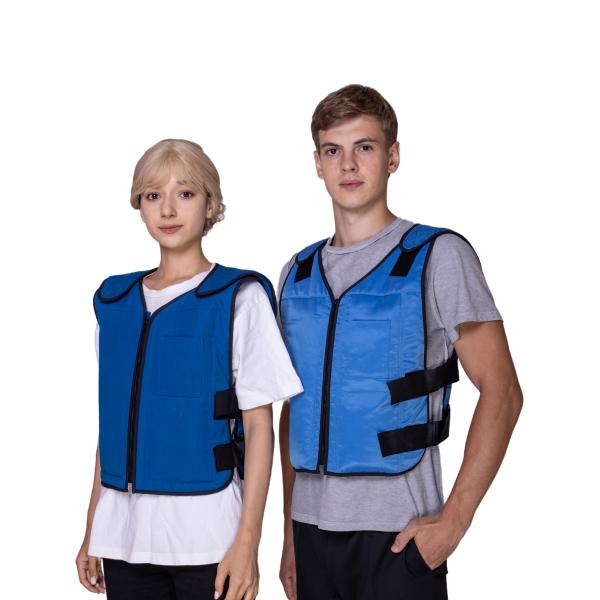 100% Polyester Nonwoven Weaving Method Cooling Vest with Phase Change Material Ice Pack