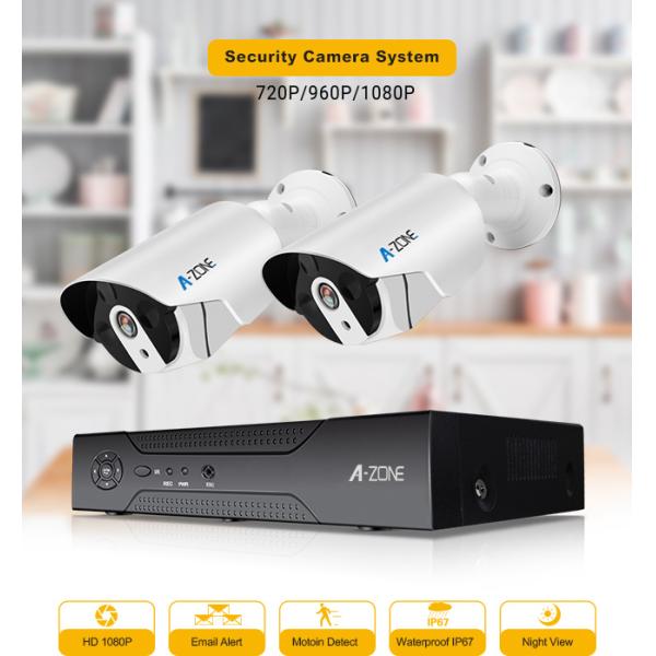 960P Bullet 2 Channel Security Camera System WaterProof Ip Camera Dvr