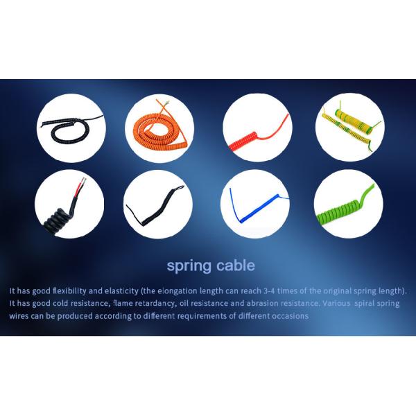 Flame Retardant PVC Retractable Spring Loaded Cable for Medical Equipment