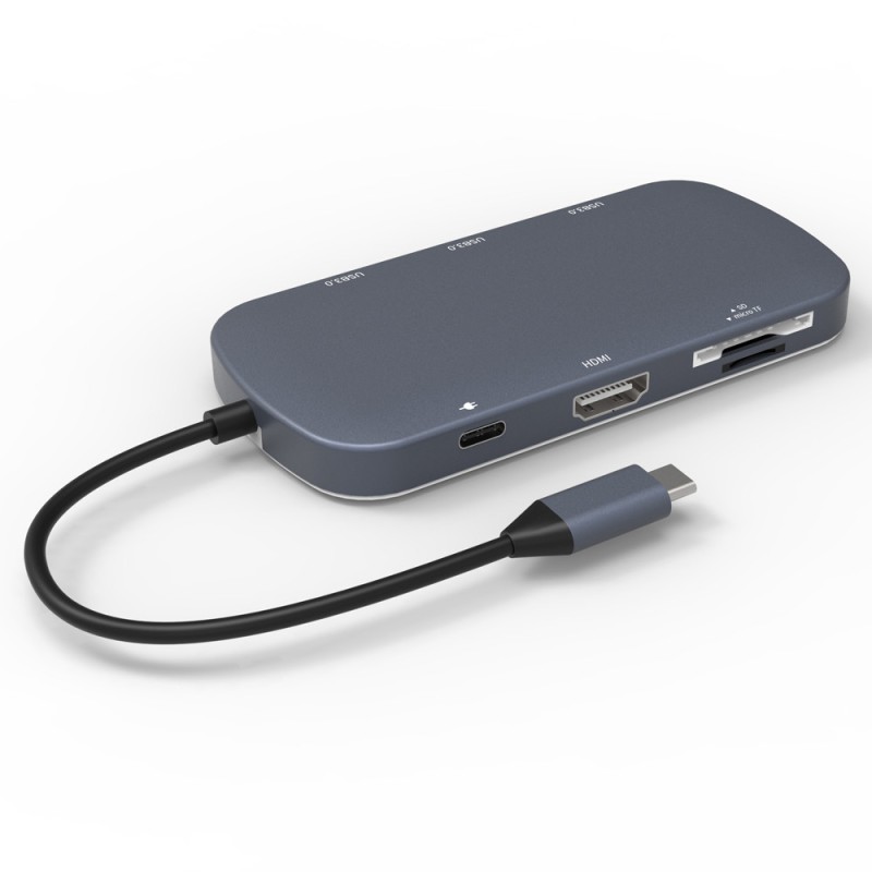 SD TF Card Reader 7 In 1 1080P 30Hz Multiple USB C Hub