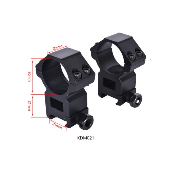 Quick Detachable Scope Mount 30mm Offset Ring for 21mm Side Mount in Matte Black