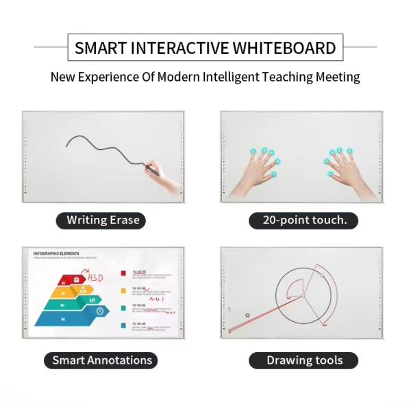 86 Inch 20 Points Infrared Touch Screen Electronic Interactive Whiteboard Smart Digital Board For School