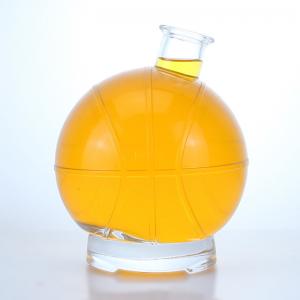China Whisky Gin Rum Vodka Glass Collar Ball Shape Bottle with Custom Cap and Cork Stopper on sale