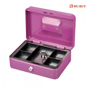 Quality Mini Colored Saving Money Storage Safes , Small Metal Cash Box With Key Lock for sale
