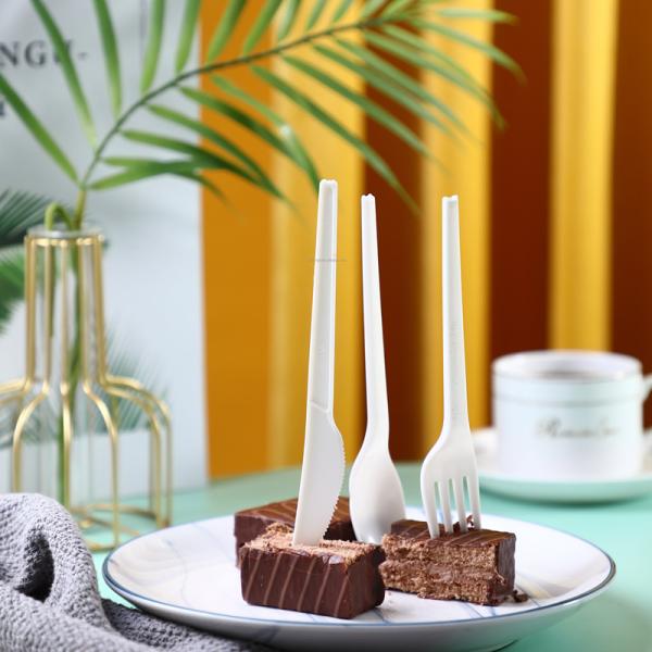 Utensils Compostable Party Tableware CPLA Cutlery Set Fork 165mm Knife Spoon With Napkin