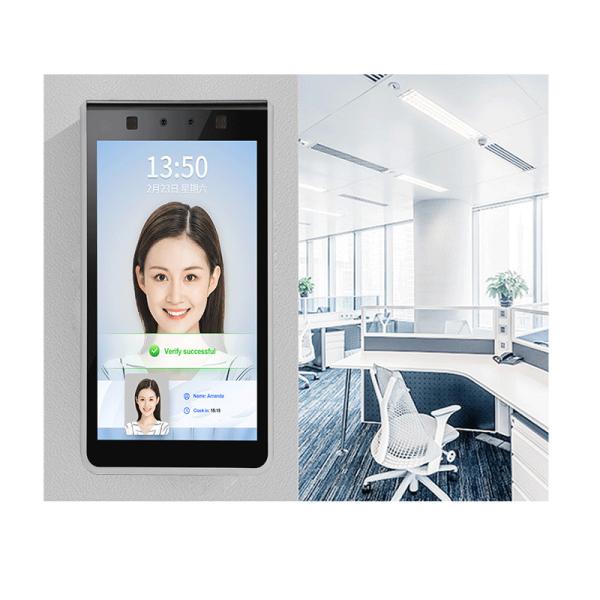 Binocular Camera 8 Inch Face Recognition Thermometer Terminal For Office Building
