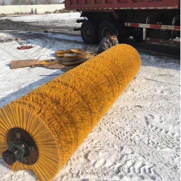 Roller Steel Plastic Mixed Wire Snow Sweeper Broom , Power Sweeper Replacement Brushes