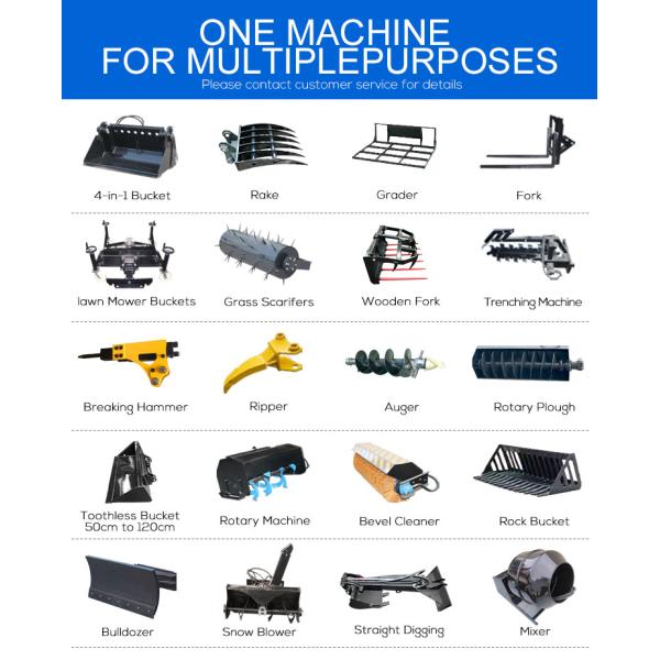 Yanmar Engine Mini Skid Steer Loader Multifunctional Mini Loader Skid Steer With Attachments