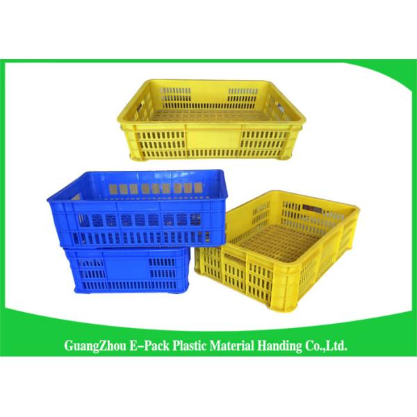 50.4L HDPE Plastic Food Crates / scratch proof stackable plastic storage bins