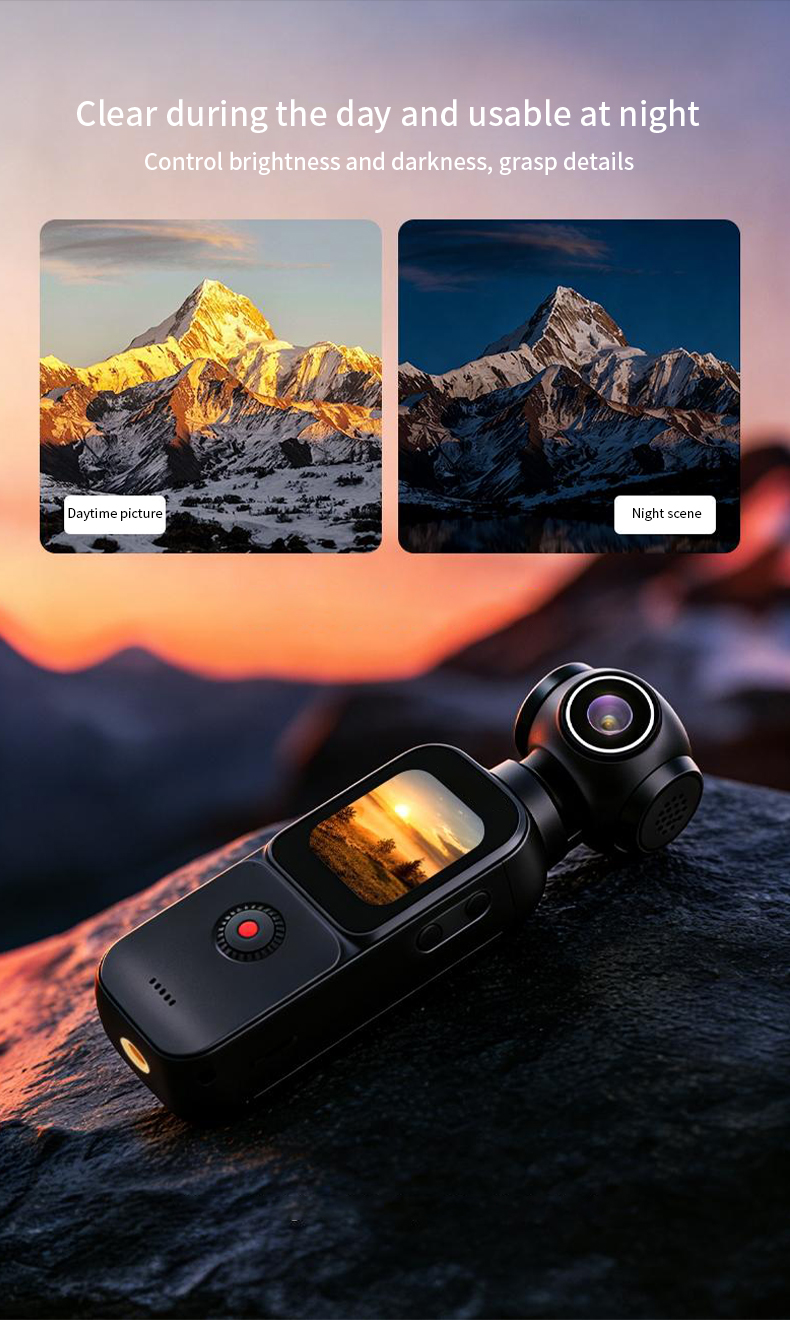 Super Popular 5k Touch Handheld Gimbal Action Camera Lightweight Camera Multiple Shooting Modes Wifi Supported