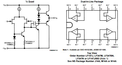 Wide Bandwidth Quad JFET Input Operational Amplifiers LF347M