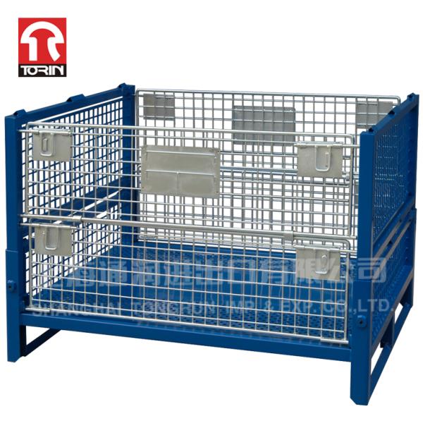 Torin LK21 Folding Stackable Half Open square Pipe Box Wire Mesh Pallet Container Metal Pallet