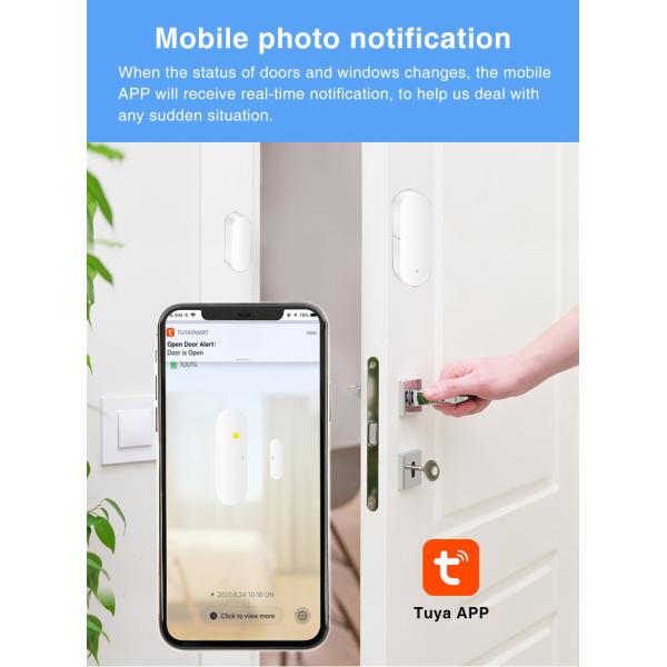 Zigbee Tuya Smart Door And Window Sensor Through App Remote Control Support Voice Control Alexa Google Assistant