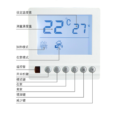 220V LCD Water Floor Heating Thermostat Multi Function Underfloor Heating Controls