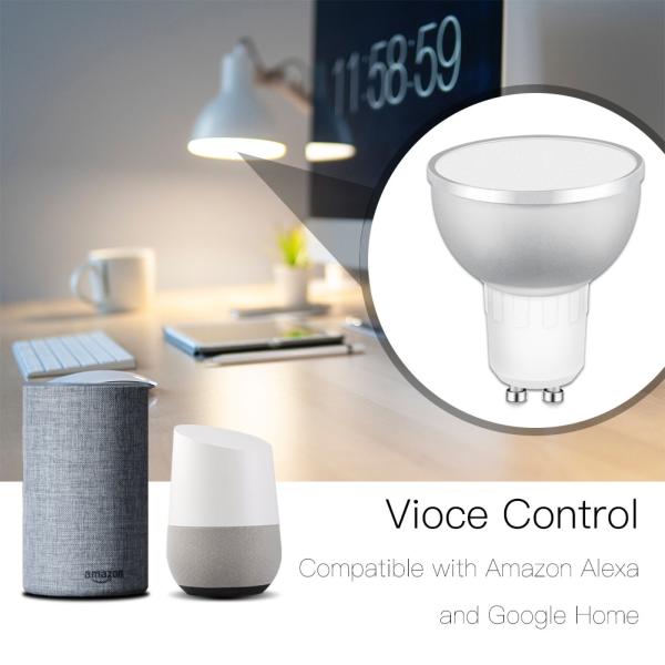 Alexa & Google Assistant Wifi Smart Light Bulb Gu10 RGB Multicolor