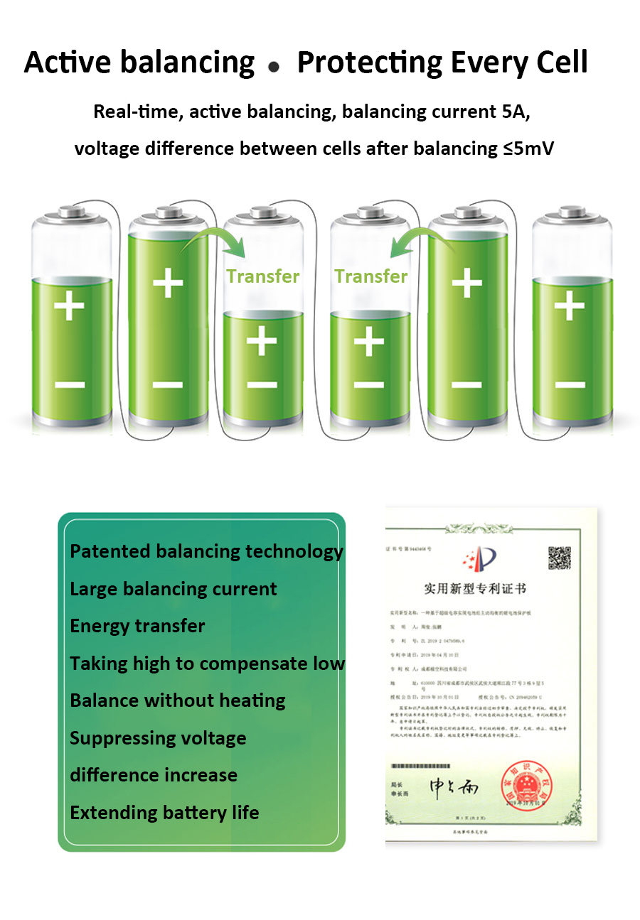 Bluetooth Active Battery Balancer 2A - 15A Smart Lithium Battery Equalizer 4S / 24S For LiFePO4 NMC LTO