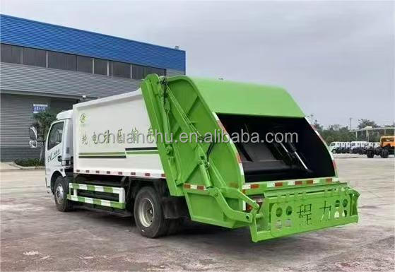 Energy Compressed Trucks Dongfeng 4x2 8CBM Automatic Electric Garbage Truck Compactor with Self Loading and Unloading