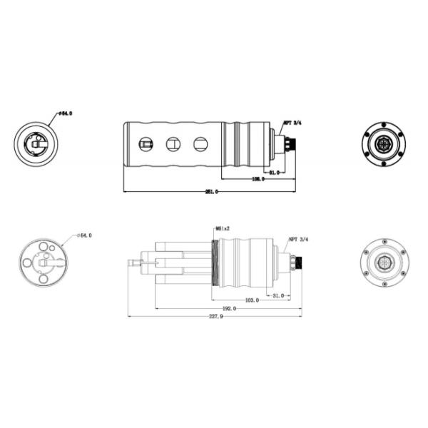 POM Material Ammonia Nitrogen Digital Sensor Automatically Compensate For Potassium PH Temperature In Water