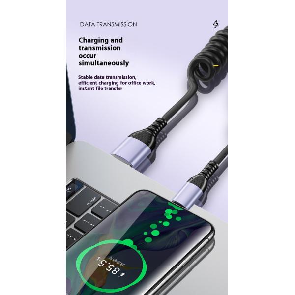 20V PD Charging Cable 100W USB-C Cable TPE Braid 5A Portable for Power Bank