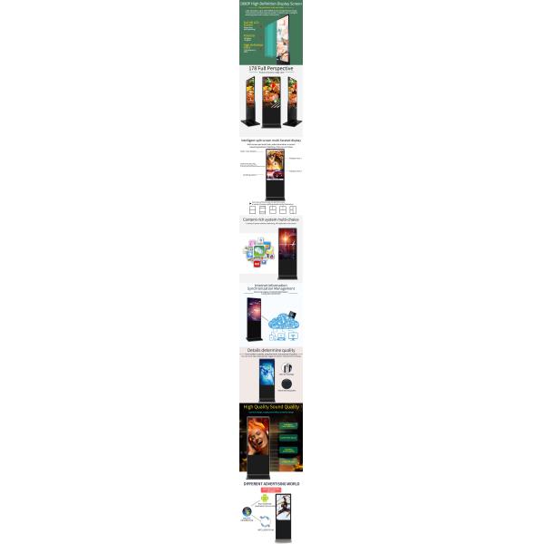 Android 400cd/m2 1920*1080 Vertical Advertising Totem