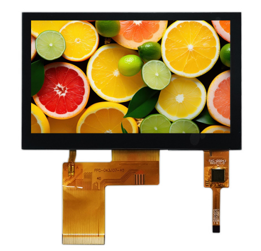 480x272 Resolution 4.3 Inch LCD Display Module TFT Capacitive Touchscreen Normally Black Display Mode High Temperature Range