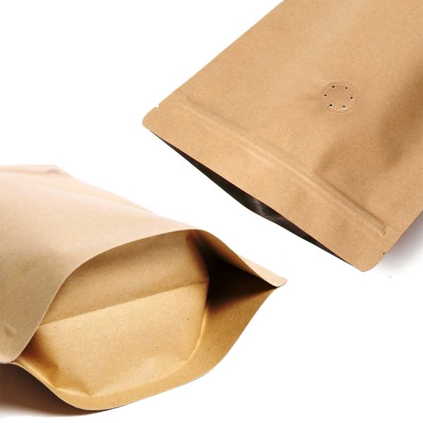 Custom Logo Kraft Paper Food Pouch Plastic Zipper Packaging Bag