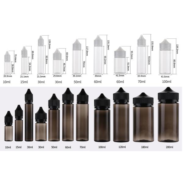 Pet Plastic 30ml E Cig Liquid Bottle With Child Tamper Proof Lid